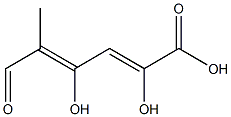 2,4-dihydroxy-5-methyl-6-oxo-2,4-hexadienoic acid Struktur