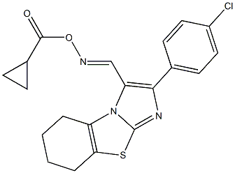 2-(4-chlorophenyl)-3-({[(cyclopropylcarbonyl)oxy]imino}methyl)-5,6,7,8-tetrahydroimidazo[2,1-b][1,3]benzothiazole Struktur