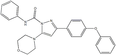 N1-phenyl-5-morpholino-3-(4-phenoxyphenyl)-1H-pyrazole-1-carboxamide Struktur