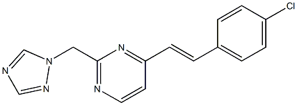 4-(4-chlorostyryl)-2-(1H-1,2,4-triazol-1-ylmethyl)pyrimidine Struktur