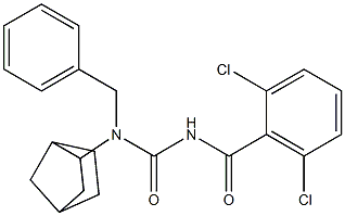 N-benzyl-N-bicyclo[2.2.1]hept-2-yl-N'-(2,6-dichlorobenzoyl)urea Struktur