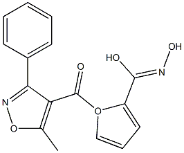 O2-[(5-methyl-3-phenylisoxazol-4-yl)carbonyl]furan-2-carbohydroximic acid Struktur