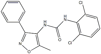 N-(2,6-dichlorophenyl)-N'-(5-methyl-3-phenylisoxazol-4-yl)urea Struktur