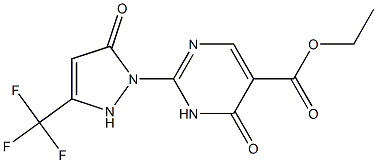 ethyl 6-oxo-2-[5-oxo-3-(trifluoromethyl)-2,5-dihydro-1H-pyrazol-1-yl]-1,6-dihydro-5-pyrimidinecarboxylate Struktur