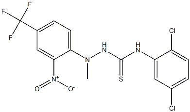 N1-(2,5-dichlorophenyl)-2-methyl-2-[2-nitro-4-(trifluoromethyl)phenyl]hydrazine-1-carbothioamide Struktur