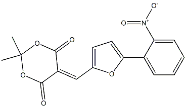 2,2-dimethyl-5-{[5-(2-nitrophenyl)-2-furyl]methylidene}-1,3-dioxane-4,6-dione Struktur