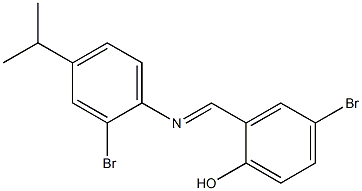 4-bromo-2-{[(2-bromo-4-isopropylphenyl)imino]methyl}phenol Struktur