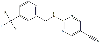 2-{[3-(trifluoromethyl)benzyl]amino}-5-pyrimidinecarbonitrile Struktur