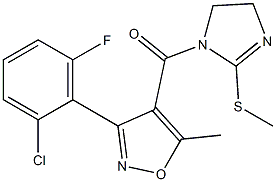 [3-(2-chloro-6-fluorophenyl)-5-methylisoxazol-4-yl][2-(methylthio)-4,5-dihydro-1H-imidazol-1-yl]methanone Struktur