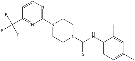 N1-(2,4-dimethylphenyl)-4-[4-(trifluoromethyl)pyrimidin-2-yl]piperazine-1-carbothioamide Struktur