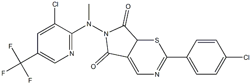 2-(4-chlorophenyl)-6-[[3-chloro-5-(trifluoromethyl)-2-pyridinyl](methyl)amino]pyrrolo[3,4-e][1,3]thiazine-5,7(6H,7aH)-dione Struktur