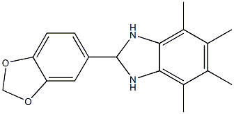 2-(1,3-benzodioxol-5-yl)-4,5,6,7-tetramethyl-2,3-dihydro-1H-benzo[d]imidazole Struktur