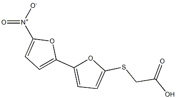 2-{[5-(5-nitro-2-furyl)-2-furyl]thio}acetic acid Struktur