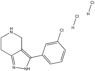 3-(3-Chlorophenyl)-4,5,6,7-tetrahydro-2H-pyrazolo[4,3-c]pyridine dihydrochloride Struktur