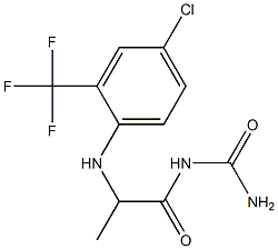 (2-{[4-chloro-2-(trifluoromethyl)phenyl]amino}propanoyl)urea Struktur