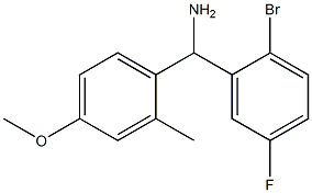 (2-bromo-5-fluorophenyl)(4-methoxy-2-methylphenyl)methanamine Struktur