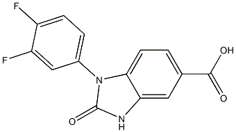 1-(3,4-difluorophenyl)-2-oxo-2,3-dihydro-1H-1,3-benzodiazole-5-carboxylic acid Struktur