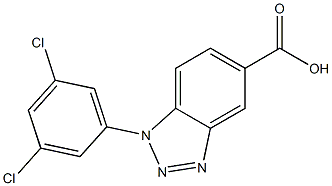 1-(3,5-dichlorophenyl)-1H-1,2,3-benzotriazole-5-carboxylic acid Struktur