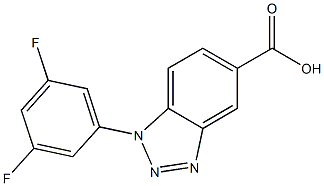 1-(3,5-difluorophenyl)-1H-1,2,3-benzotriazole-5-carboxylic acid Struktur