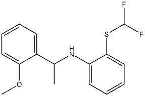 2-[(difluoromethyl)sulfanyl]-N-[1-(2-methoxyphenyl)ethyl]aniline Struktur