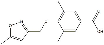 3,5-dimethyl-4-[(5-methyl-1,2-oxazol-3-yl)methoxy]benzoic acid Struktur