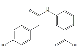 3-[2-(4-hydroxyphenyl)acetamido]-4-methylbenzoic acid Struktur