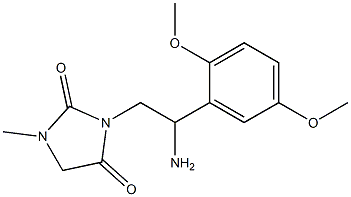 3-[2-amino-2-(2,5-dimethoxyphenyl)ethyl]-1-methylimidazolidine-2,4-dione Struktur