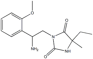 3-[2-amino-2-(2-methoxyphenyl)ethyl]-5-ethyl-5-methylimidazolidine-2,4-dione Struktur