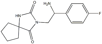 3-[2-amino-2-(4-fluorophenyl)ethyl]-1,3-diazaspiro[4.4]nonane-2,4-dione Struktur