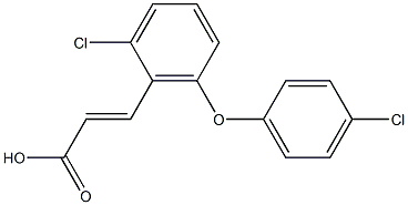 3-[2-chloro-6-(4-chlorophenoxy)phenyl]prop-2-enoic acid Struktur