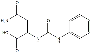 4-amino-2-[(anilinocarbonyl)amino]-4-oxobutanoic acid Struktur