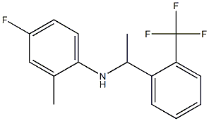 4-fluoro-2-methyl-N-{1-[2-(trifluoromethyl)phenyl]ethyl}aniline Struktur