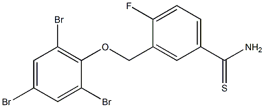 4-fluoro-3-(2,4,6-tribromophenoxymethyl)benzene-1-carbothioamide Struktur