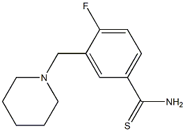 4-fluoro-3-(piperidin-1-ylmethyl)benzenecarbothioamide Struktur