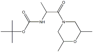 tert-butyl 2-(2,6-dimethylmorpholin-4-yl)-1-methyl-2-oxoethylcarbamate Struktur