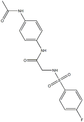 N-[4-(acetylamino)phenyl]-2-{[(4-fluorophenyl)sulfonyl]amino}acetamide Struktur