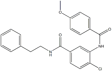 4-chloro-3-[(4-methoxybenzoyl)amino]-N-(2-phenylethyl)benzamide Struktur