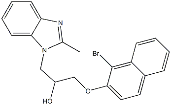 1-[(1-bromo-2-naphthyl)oxy]-3-(2-methyl-1H-benzimidazol-1-yl)-2-propanol Struktur