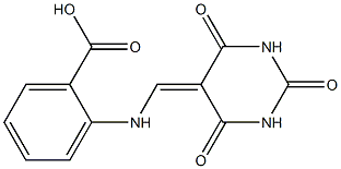 2-{[(2,4,6-trioxotetrahydro-5(2H)-pyrimidinylidene)methyl]amino}benzoic acid Struktur