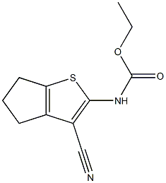 ethyl 3-cyano-5,6-dihydro-4H-cyclopenta[b]thien-2-ylcarbamate Struktur