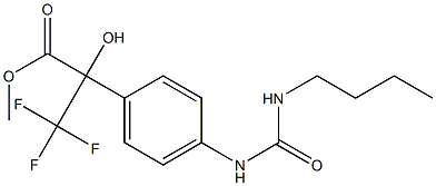 methyl 2-(4-{[(butylamino)carbonyl]amino}phenyl)-3,3,3-trifluoro-2-hydroxypropanoate Struktur