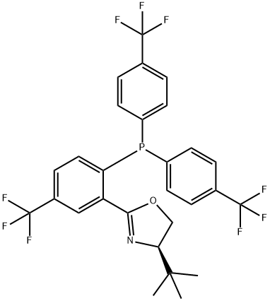 (4R)-2-[2-[Bis[4-(trifluoromethyl)phenyl]phosphino]-5-(trifluoromethyl)phenyl]-4-tert-butyl-4,5-dihydrooxazole Struktur