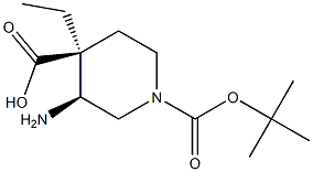 1-(tert-butyl) 4-ethyl (3S,4S)-3-aminopiperidine-1,4-dicarboxylate Struktur