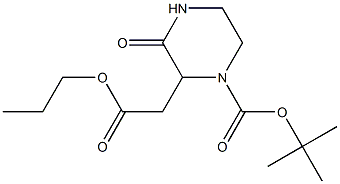 tert-butyl 3-oxo-2-(2-oxo-2-propoxyethyl)-1-piperazinecarboxylate Struktur