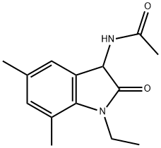 Acetamide,  N-(1-ethyl-2,3-dihydro-5,7-dimethyl-2-oxo-1H-indol-3-yl)- Struktur