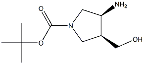 tert-butyl (3S,4S)-3-amino-4-(hydroxymethyl)pyrrolidine-1-carboxylate Struktur