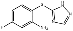 5-fluoro-2-(1H-1,2,4-triazol-5-ylsulfanyl)aniline Struktur