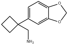 1-(1,3-Benzodioxol-5-ylmethyl)cyclobutanamine
 Struktur