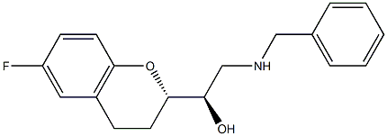 (1R)-2-(benzylamino)-1-[(2S)-6-fluoro-3,4-dihydro-2H-chromen-2-yl]ethanol Struktur