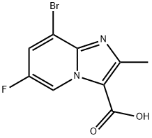 8-bromo-6-fluoro-2-methylimidazo[1,2-a]pyridine-3-carboxylic acid Struktur